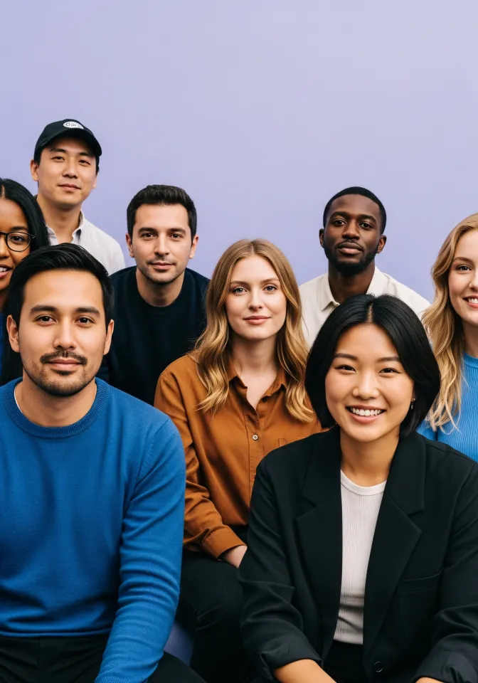 Grupo diverso em sessão de motivação